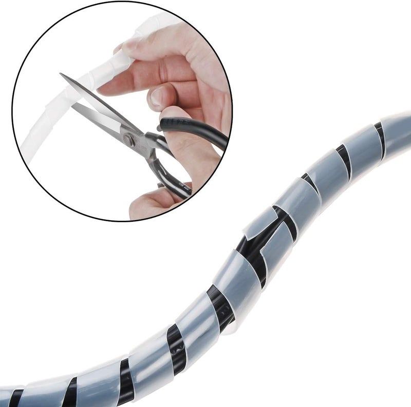 XHF 65FT 4mm(Wrapping Range:1.5mm-10mm) Clear Spiral Cable Wrap Cord for Computer Electrical Wire Organizer Sleeve Hose RoHS - Image 4
